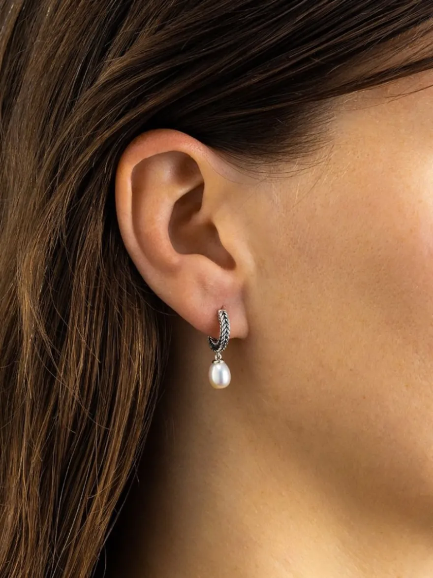 Buddha to Buddha Barbara Hoops Parel oorsieraad 490 one + Luxe Cadeau