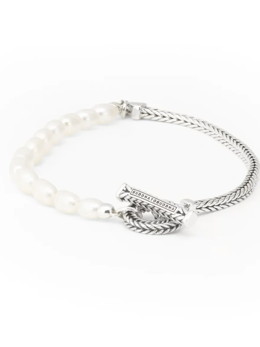 Buddha to Buddha Barbara Pearl Bracelet Silver 139 + Luxe Cadeau
