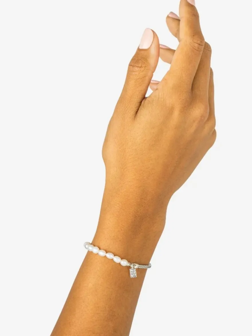 Buddha to Buddha Barbara Pearl Bracelet Silver 139 + Luxe Cadeau
