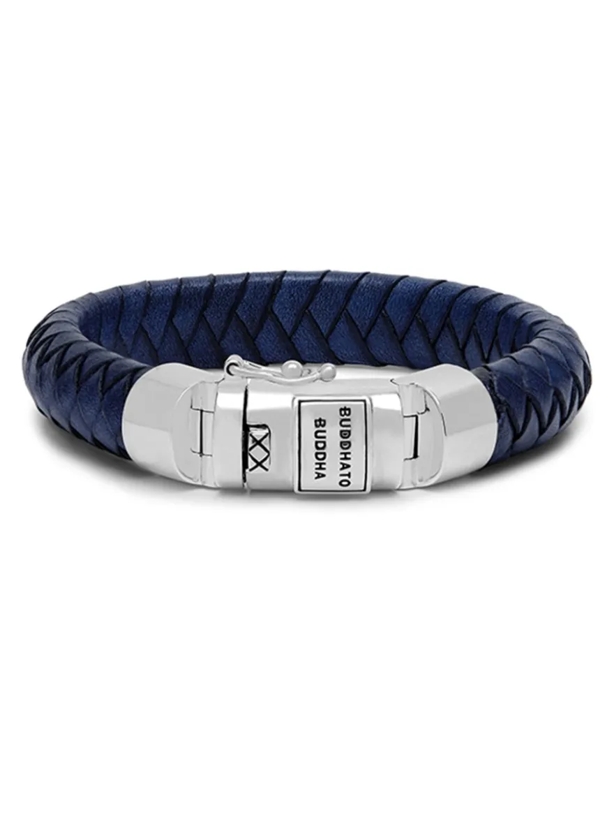 Buddha to Buddha Ben Navy Leather armband 544BU + Cadeau