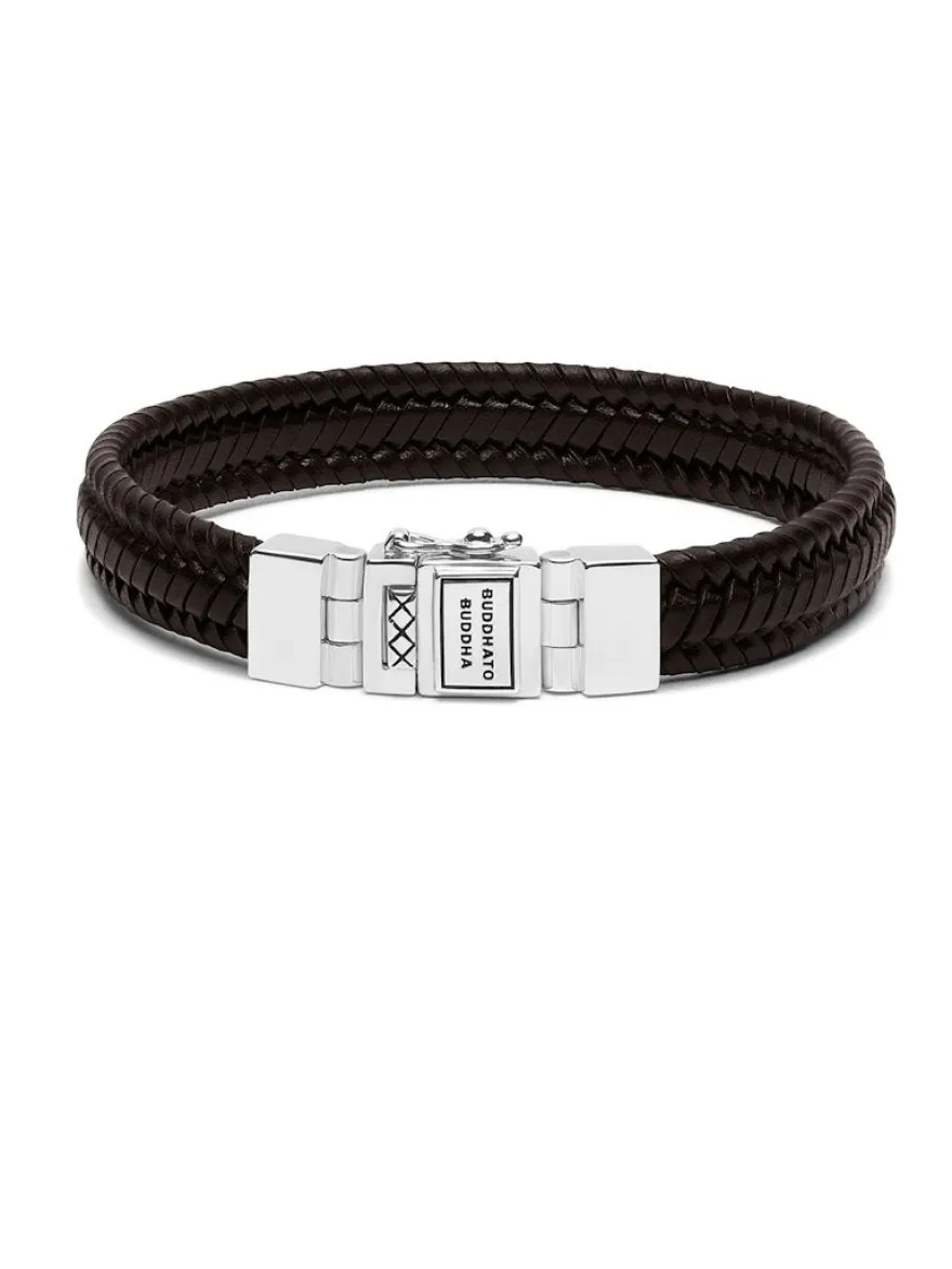 Buddha to Buddha Edwin Small Leather Brown armband