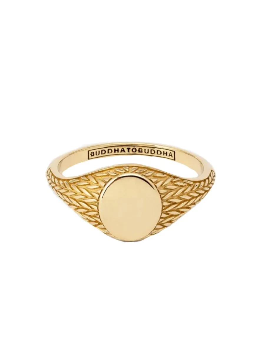Buddha to Buddha Ellen Signet Gold Ring G402 + Luxe Cadeau