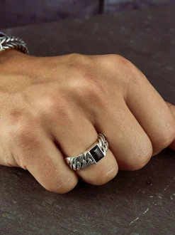Buddha to Buddha ring Chain Onyx 603ON
