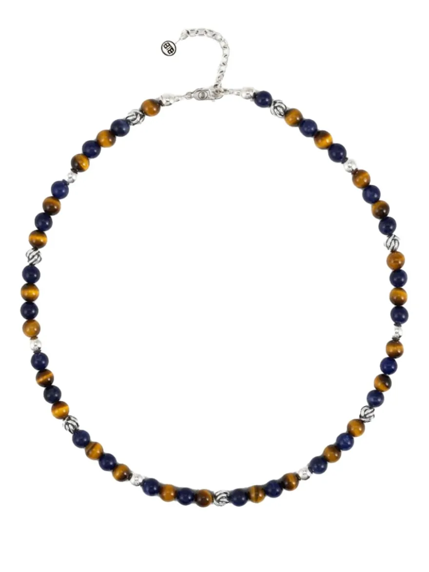 Buddha to Buddha Spirit Bead Mini Collier Mix Sodaliet Tijgeroog + Luxe Cadeau
