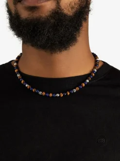 Buddha to Buddha Spirit Bead Mini Collier Mix Sodaliet Tijgeroog + Luxe Cadeau