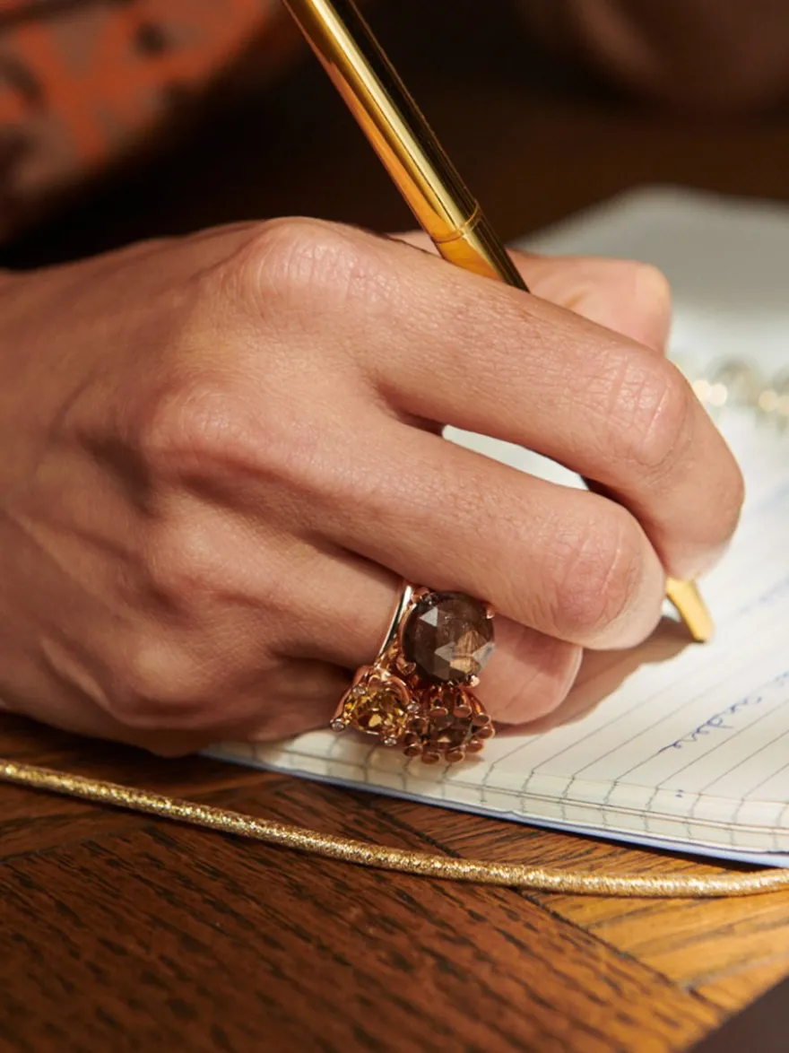 Catch ring bruine saffier 8RR4782BSB + Luxe Cadeau