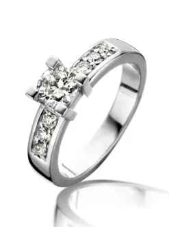 Diamanten ring witgoud + Luxe cadeau