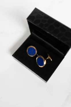 Emil Kraus Roségouden manchetknopen Lapis + Luxe Cadeau