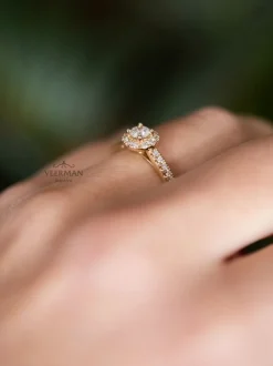 Entourage ring met briljant en zijstenen | Grote collectie