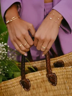 Geelgouden armband maansteen en robijn + luxe cadeau
