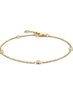 Geelgouden armband met 3 briljantenn + Luxe cadeau