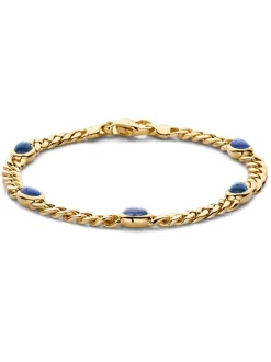 Geelgouden armband met cabuchon geslepen saffier + Luxe Cadeau