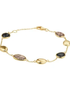 Geelgouden armband met onyx en rutiel + Luxe Cadeau