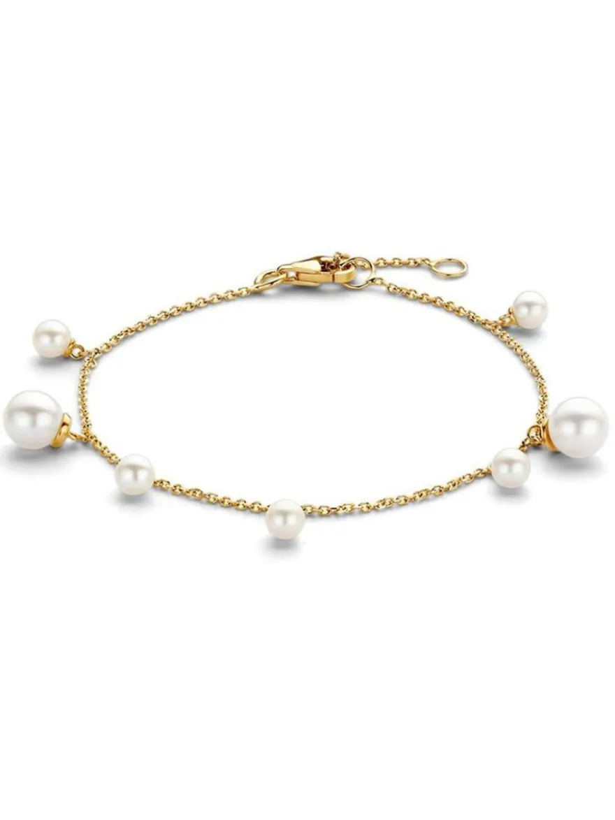 Geelgouden armband met parels + Luxe Cadeau
