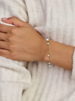 Geelgouden armband met parels + Luxe Cadeau