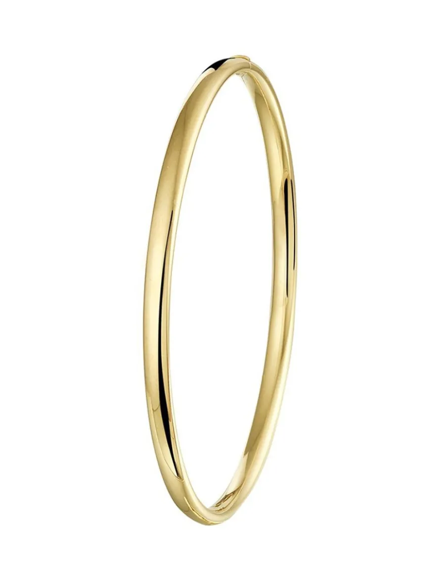 Geelgouden bangle massief 4mm + Luxe Cadeau