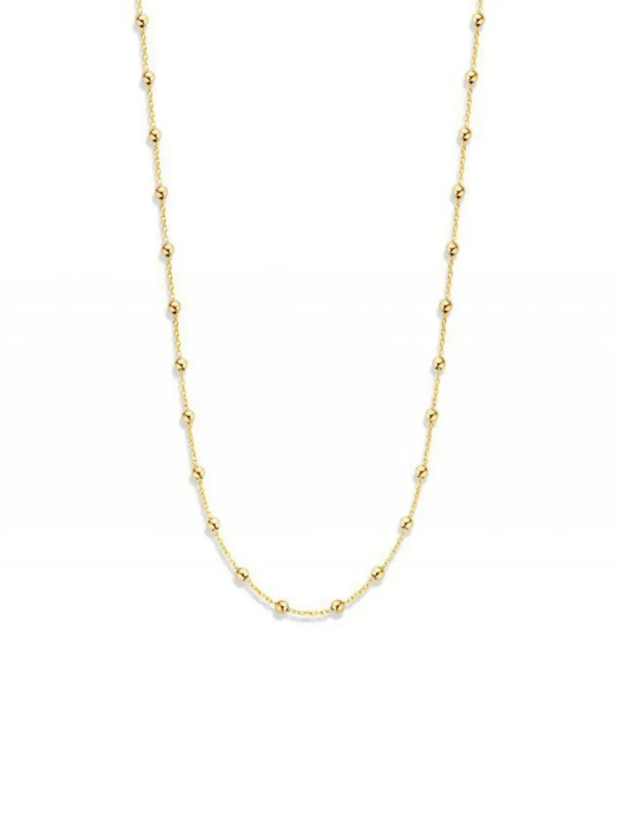 Geelgouden bolletjes collier 45cm + Luxe Cadeau