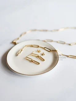 Geelgouden closed-forever oorhangers + Luxe Cadeau