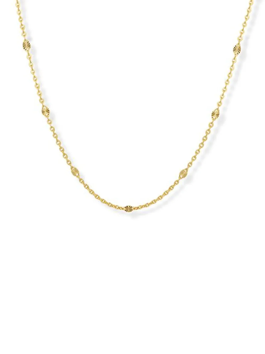 Geelgouden collier met plaatjes + Luxe Cadeau
