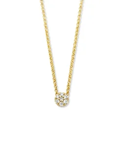 Geelgouden collier briljant 0,06 crt. + Luxe Cadeau