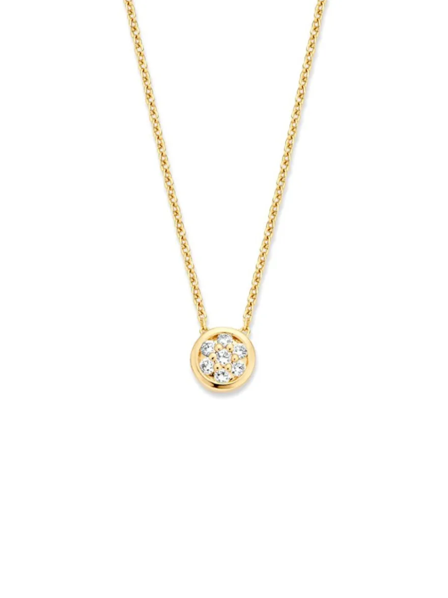 Geelgouden collier met briljant 0,09crt + Luxe Cadeau