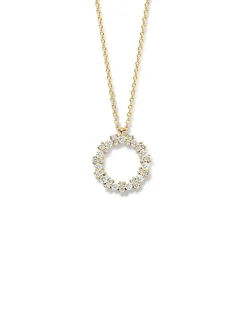 Geelgouden collier met briljant 0,28crt. + Luxe Cadeau