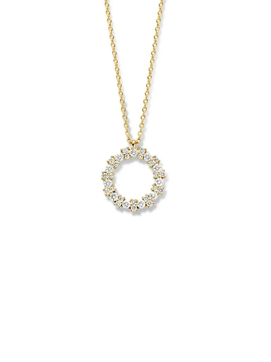 Geelgouden collier met briljant 0,28crt. + Luxe Cadeau