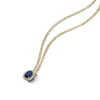 Geelgouden collier met entourage saffier en briljant