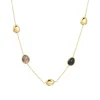 Geelgouden collier met onyx en rutielkwarts + Luxe cadeau