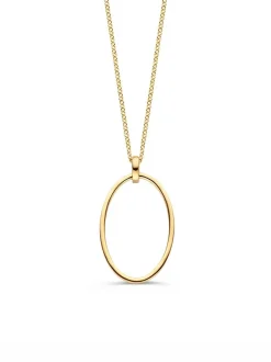 Geelgouden collier met open hanger + Luxe Cadeau