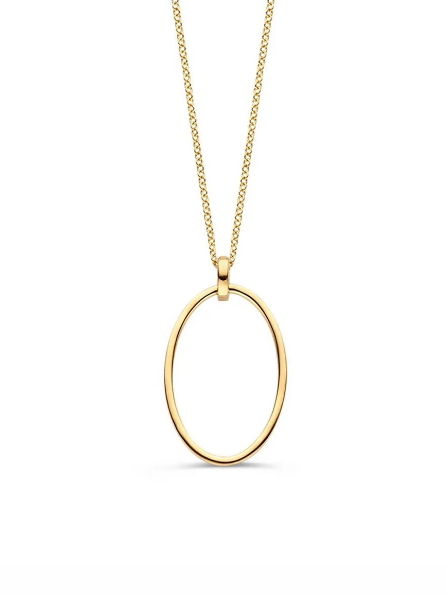 Geelgouden collier met open hanger + Luxe Cadeau