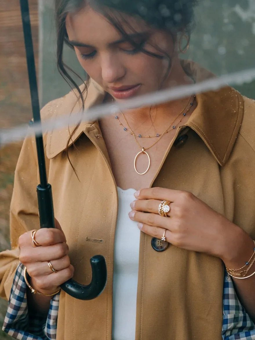 Geelgouden collier met open hanger + Luxe Cadeau