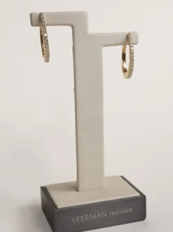Geelgouden creolen briljant 0,43crt + Luxe cadeau