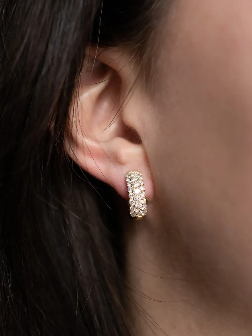 Geelgouden creolen met diamant 1,28crt. + Luxe Cadeau