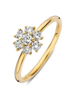 Geelgouden entourage ring met diamant 0,50crt. + Luxe Cadeau