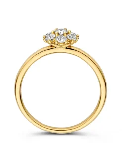 Geelgouden entourage ring met diamant 0,50crt. + Luxe Cadeau