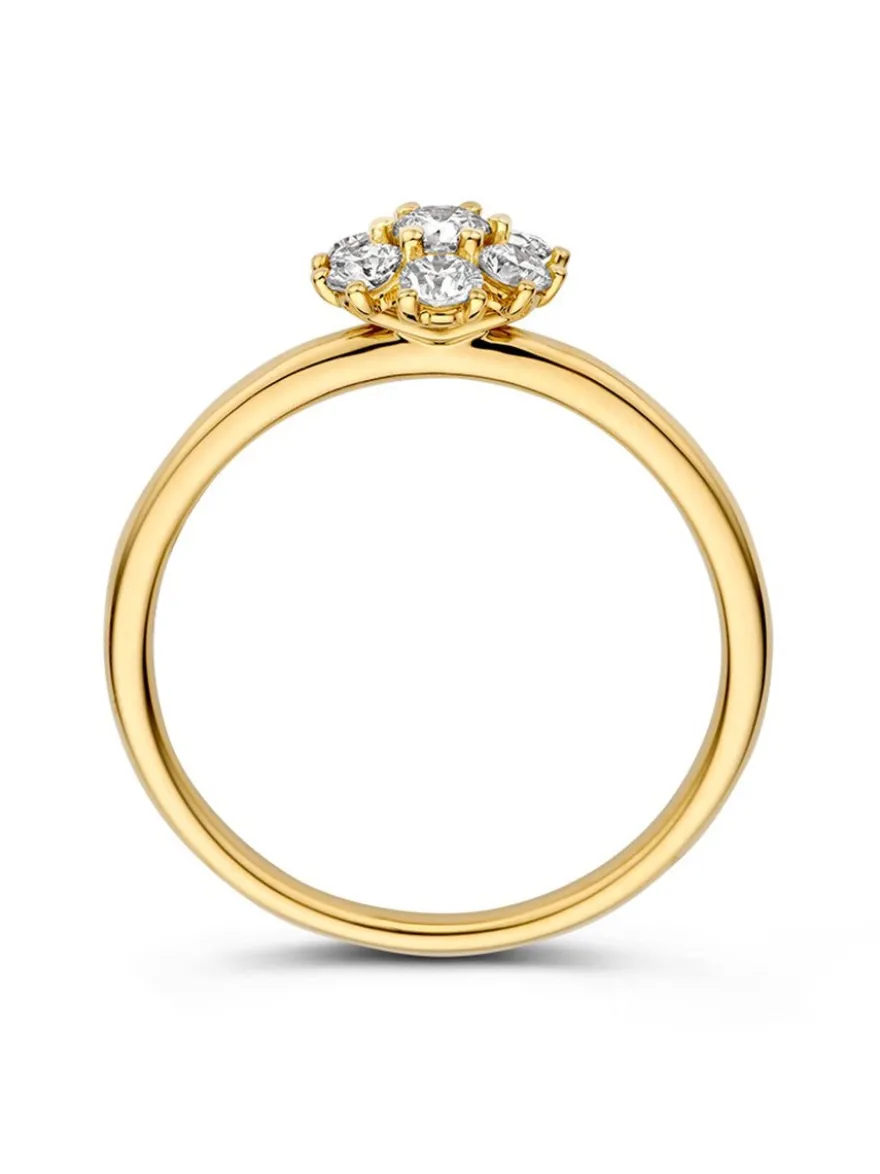 Geelgouden entourage ring met diamant 0,50crt. + Luxe Cadeau