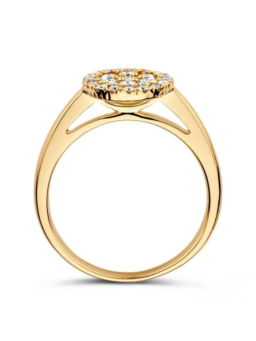 Geelgouden entourage ring met diamant 0,60crt + Luxe Cadeau