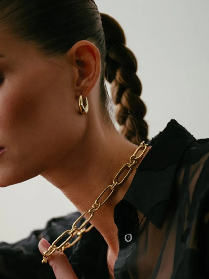 Geelgouden oorringen 14 mm + luxe cadeau