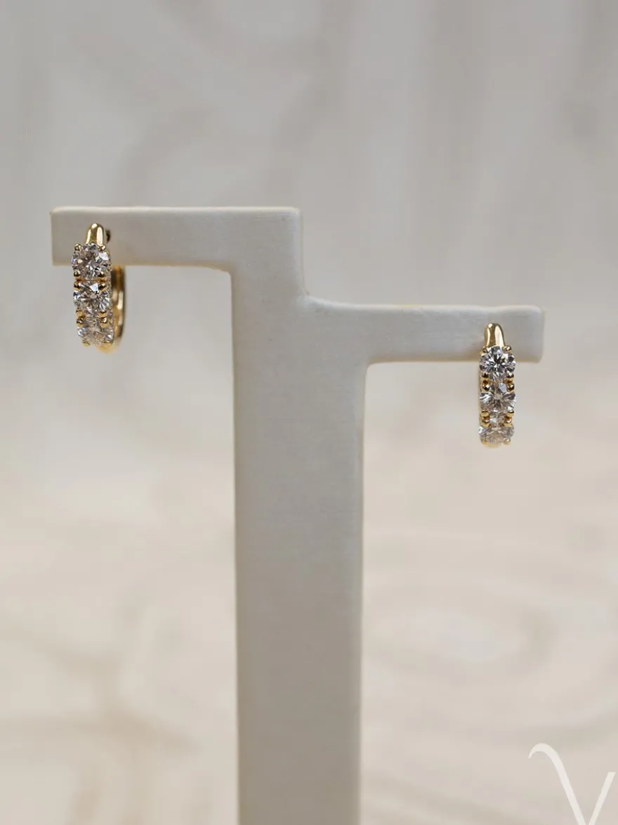 Geelgouden oorringen met briljant 1,18crt. + Luxe Cadeau