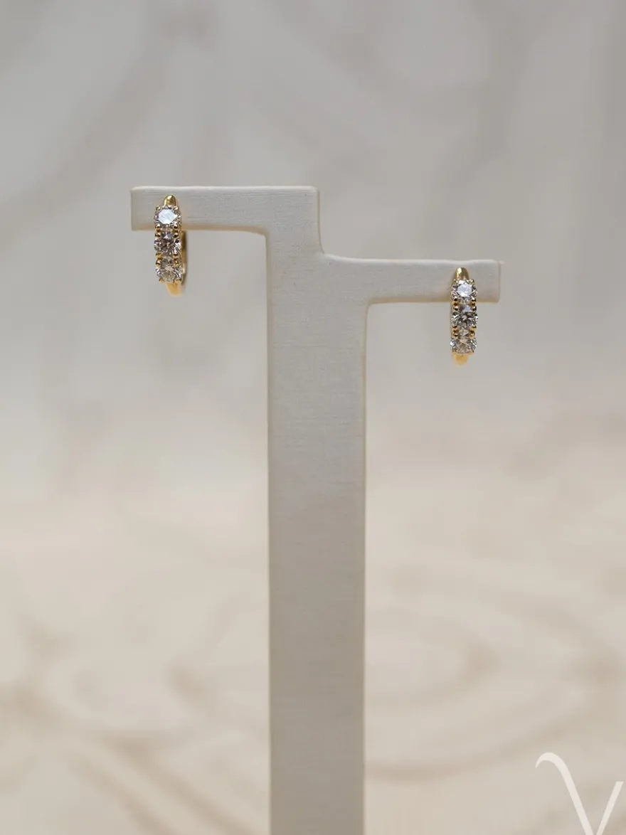 Geelgouden oorringen met briljant 1,18crt. + Luxe Cadeau