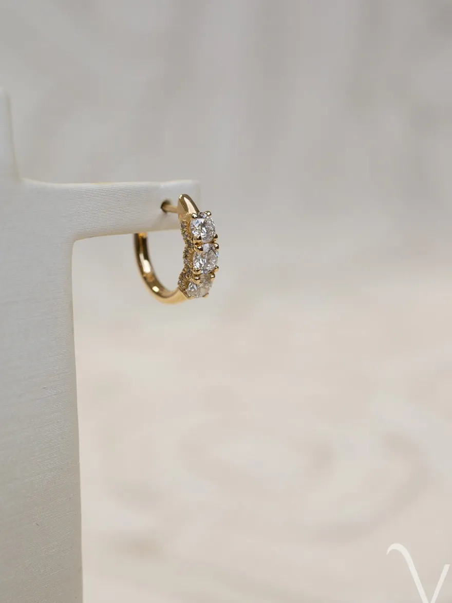 Geelgouden oorringen met briljant 1,18crt. + Luxe Cadeau