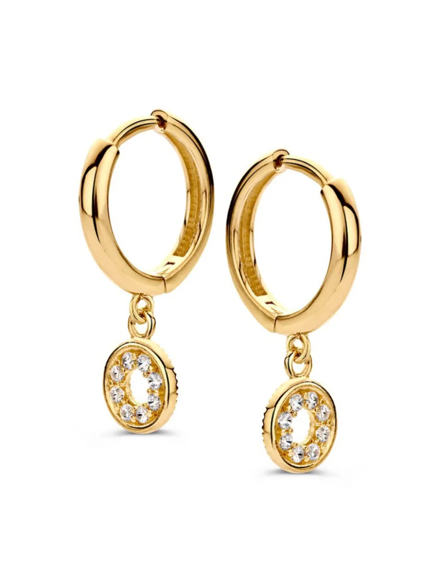 Geelgouden oorsieraad met zirkonia + Luxe Cadeau