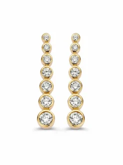 Geelgouden oorstekers met briljant 0,70crt + Luxe Cadeau