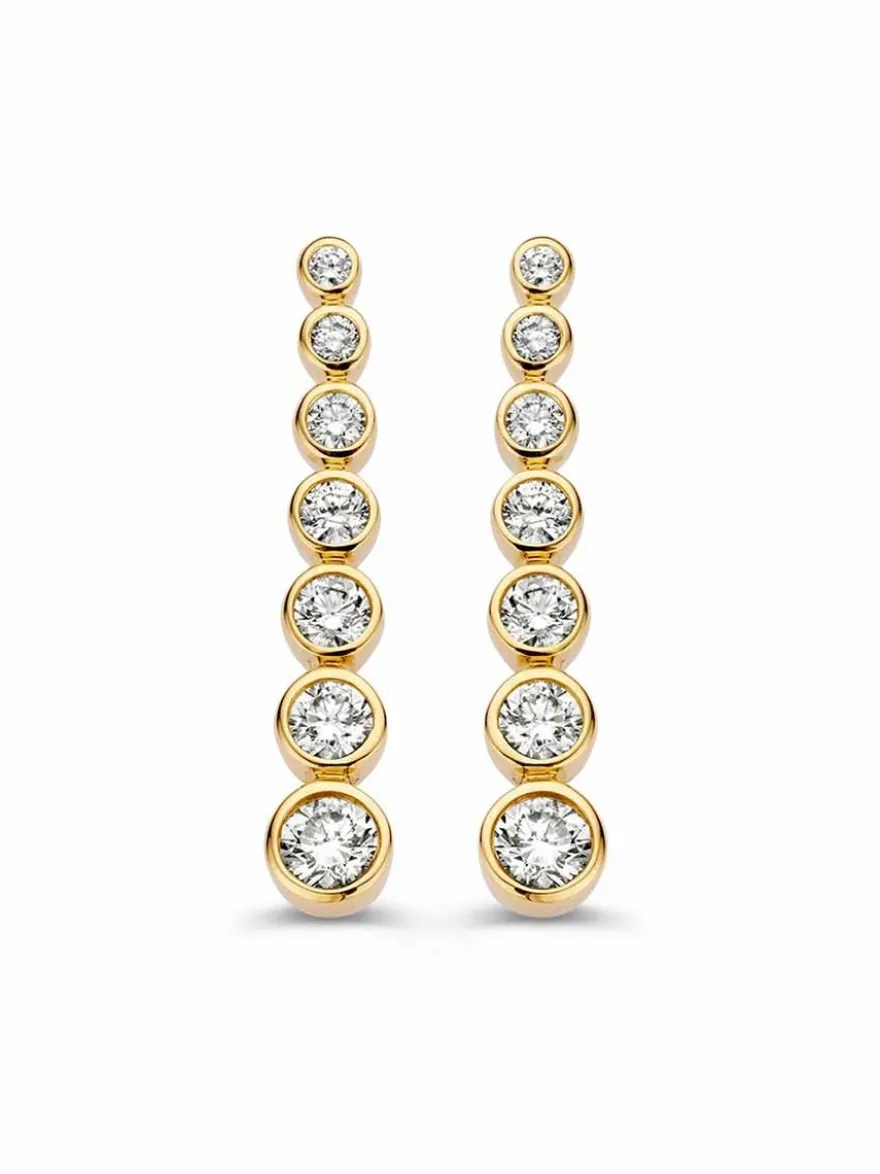 Geelgouden oorstekers met briljant 0,70crt + Luxe Cadeau