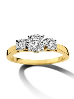 Geelgouden ring met briljant 0,45crt. + Luxe Cadeau