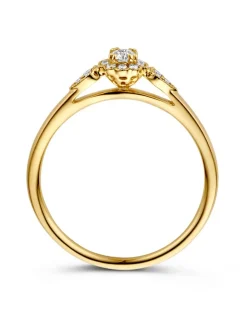 Geelgouden ring met briljant 0,21crt. + Luxe Cadeau