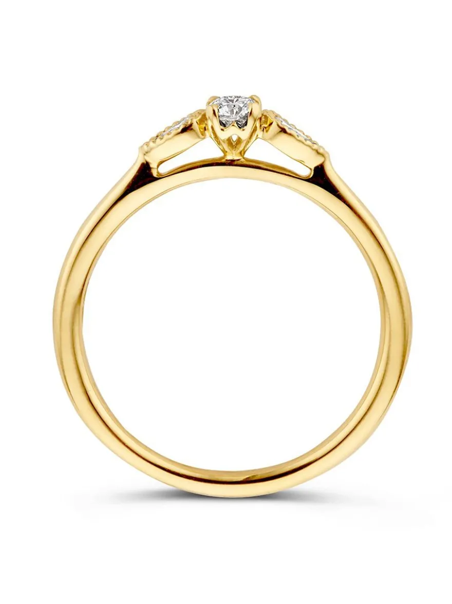 Geelgouden ring met ovale diamant 0,35crt. + Luxe Cadeau