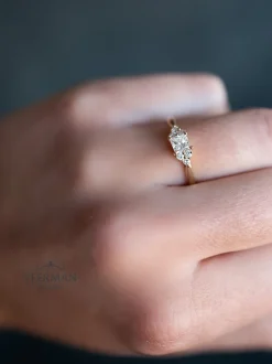 Geelgouden ring met princess diamant 0,52crt. + Luxe Cadeau