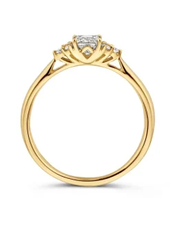 Geelgouden ring met princess diamant 0,52crt. + Luxe Cadeau